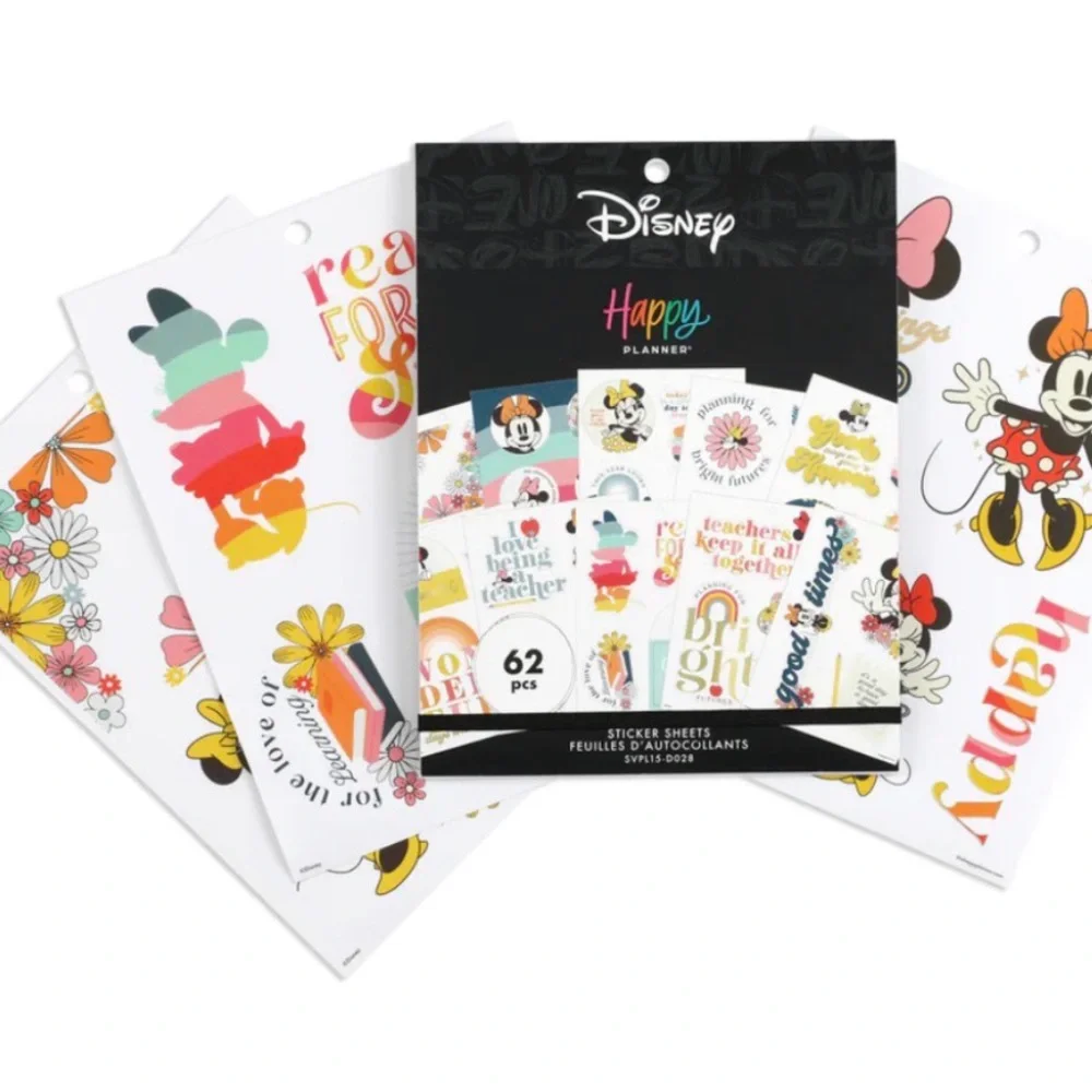NWT- The Happy Planner LARGE VALUE PACK STICKERS-Disney Sunny Minnie Teacher